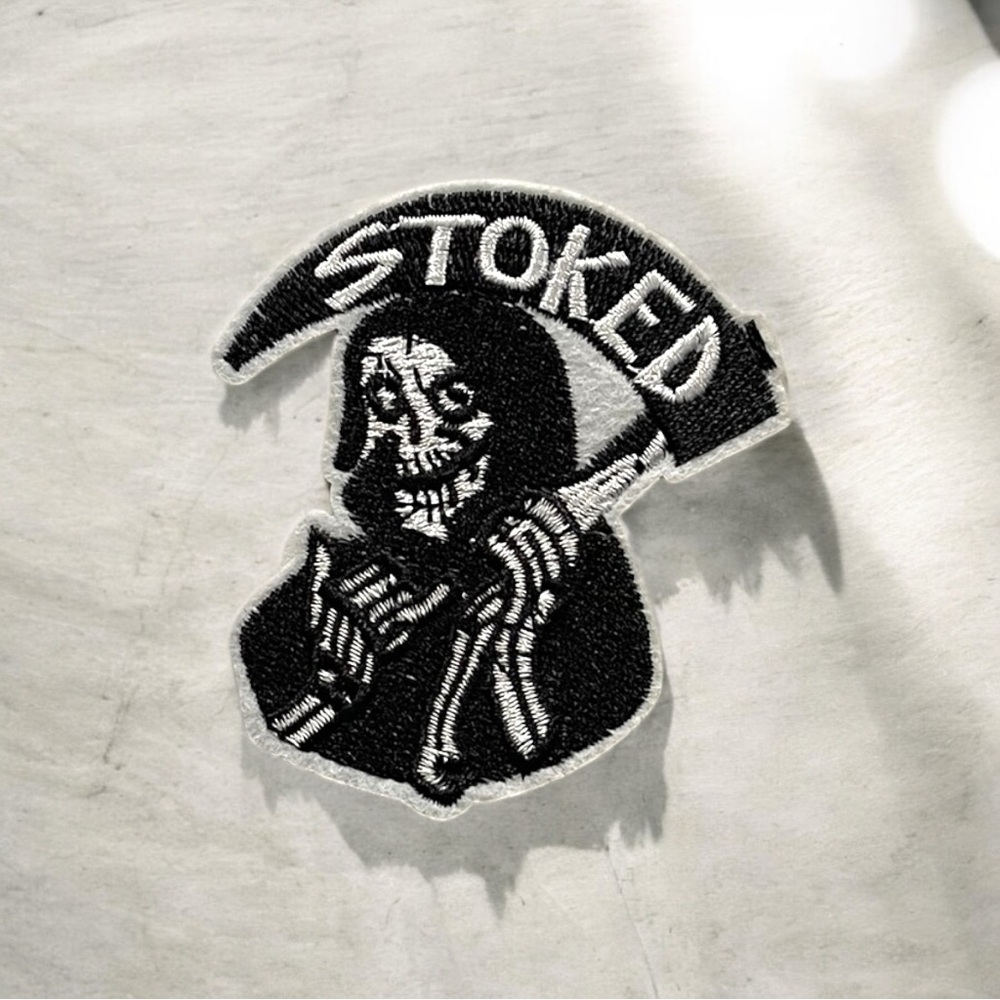 Stoked Grim Reaper Embroidered Patch